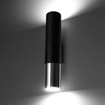 Applique murale LOOPEZ 2xGU10/10W/230V noir/chrome brillant