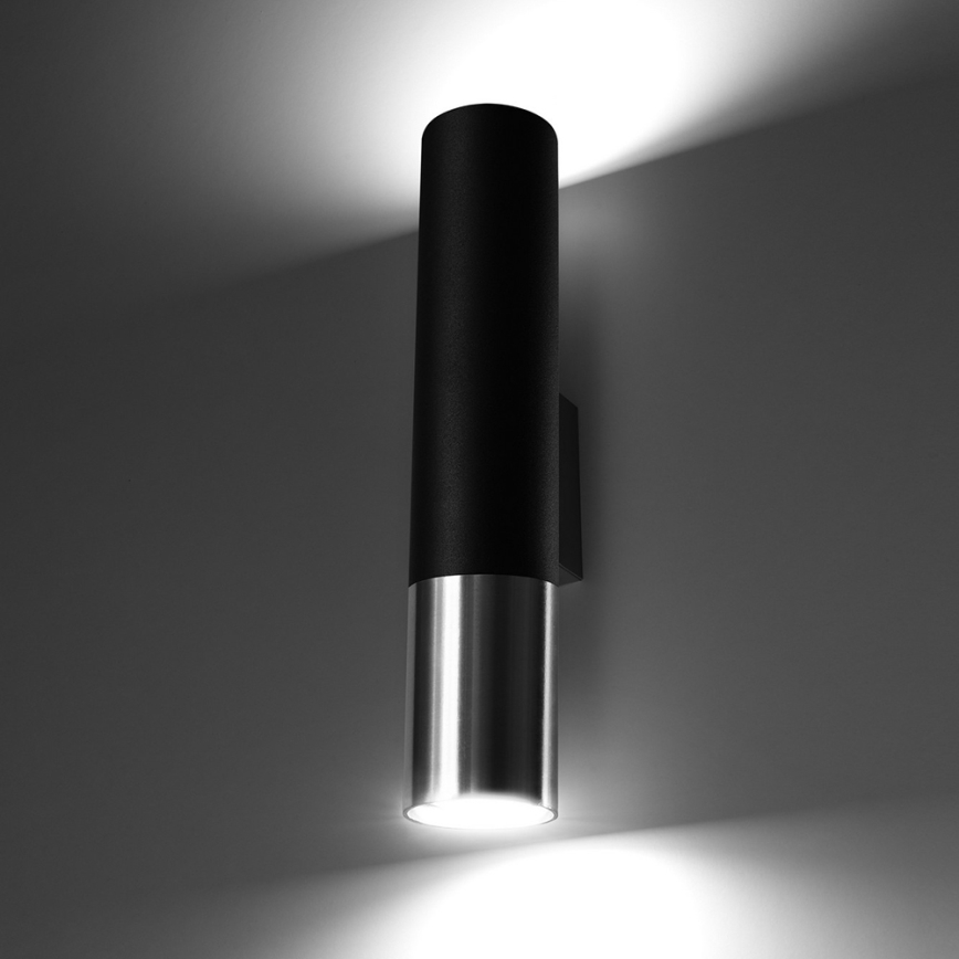 Applique murale LOOPEZ 2xGU10/10W/230V noir/chrome brillant
