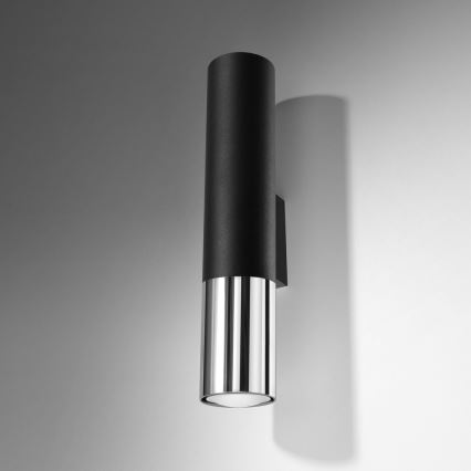 Applique murale LOOPEZ 2xGU10/10W/230V noir/chrome brillant