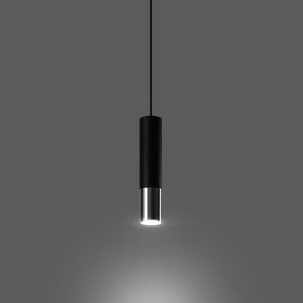 Suspension filaire LOOPEZ 1xGU10/10W/230V noir/chrome brillant