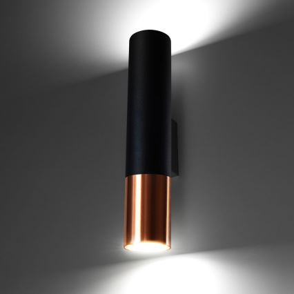 Wandlamp LOOPEZ 2xGU10/10W/230V zwart/koper