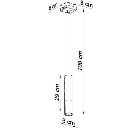 Hanglamp aan een koord LOOPEZ 1xGU10/10W/230V zwart/koper