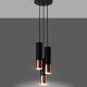 Hanglamp aan een koord LOOPEZ 3xGU10/40W/230V rond zwart/koper