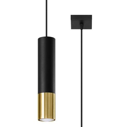 Hanglamp aan een koord LOOPEZ 1xGU10/40W/230V zwart/goud