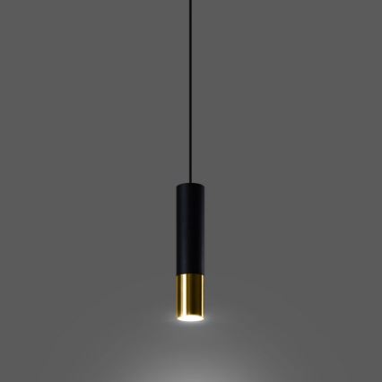 Hanglamp aan een koord LOOPEZ 1xGU10/40W/230V zwart/goud