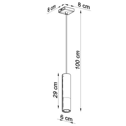 Hanglamp aan een koord LOOPEZ 1xGU10/40W/230V zwart/goud