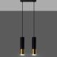 Hanglamp aan een koord LOOPEZ 2xGU10/10W/230V zwart/goud