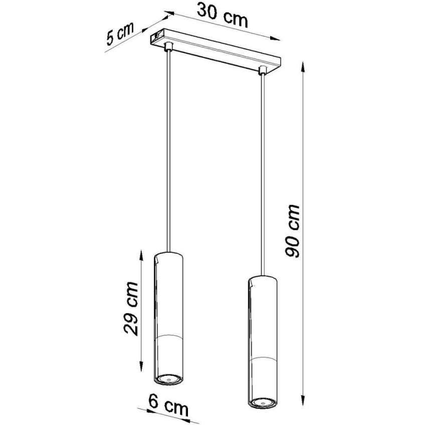 Suspension filaire LOOPEZ 2xGU10/10W/230V noir/doré