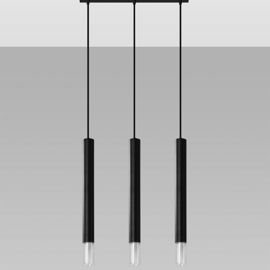Hanglamp aan een koord VIZIER 3xG9/12W/230V zwart