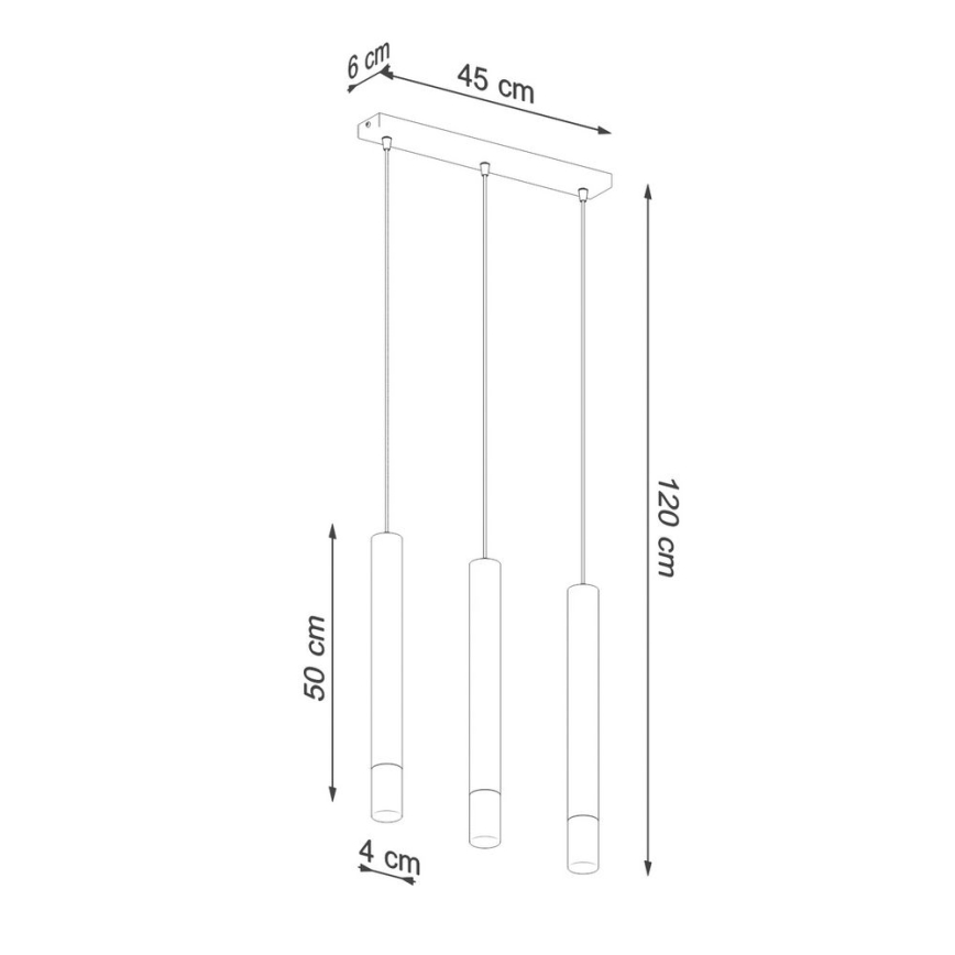 Hanglamp aan een koord VIZIER 3xG9/12W/230V zwart