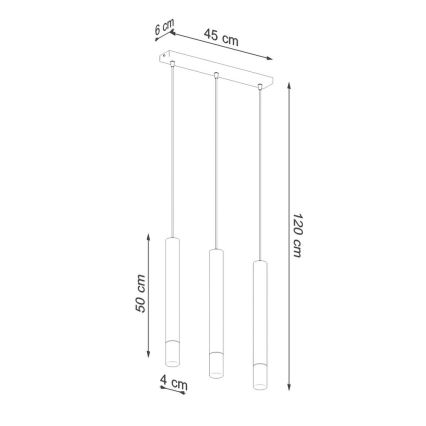 Suspension filaire VIZIER 3xG9/12W/230V noir