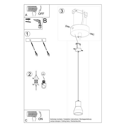 Hanglamp aan een koord QUBIC 1xE27/60W/230V beton/Berk/beuken/zwart