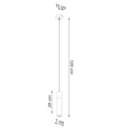 Hanglamp aan een koord ZANE 1xGU10/40W/230V beton/Berk/beuken