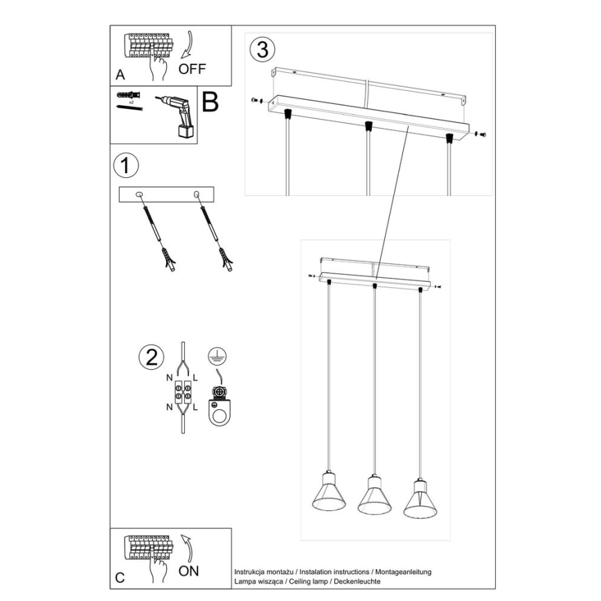 Hanglamp aan een koord TALEJA 1xE27/60W/230V zwart