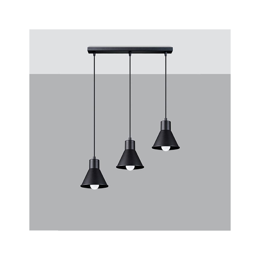 Suspension filaire TALEJA 3xE27/60W/230V noir