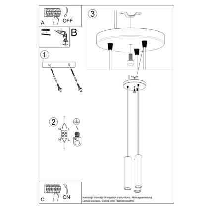 Hanglamp aan een koord LINO 3xGU10/40W/230V beuken