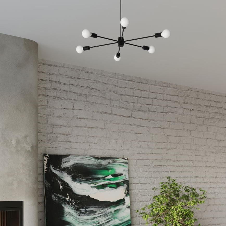 Lustre sur barre LANGO 5xE27/60W/230V noir