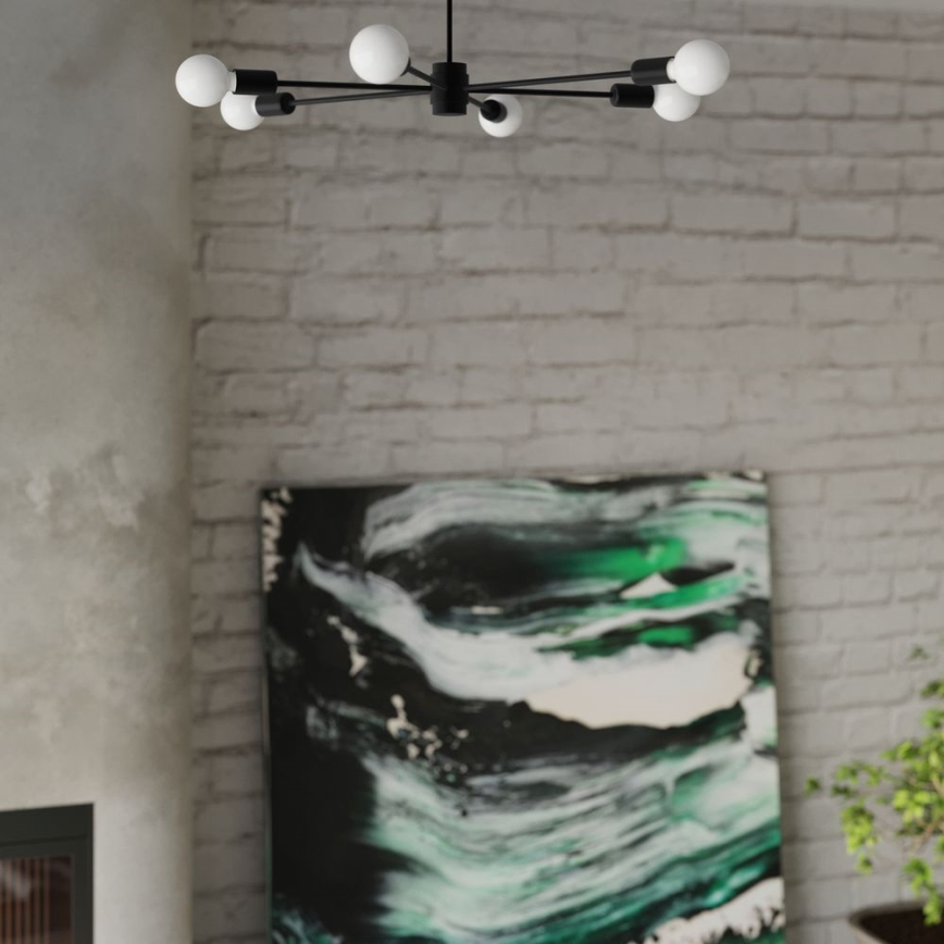 Lustre sur barre LANGO 5xE27/60W/230V noir