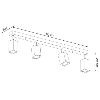 Spot KEKE 4xGU10/40W/230V eiken