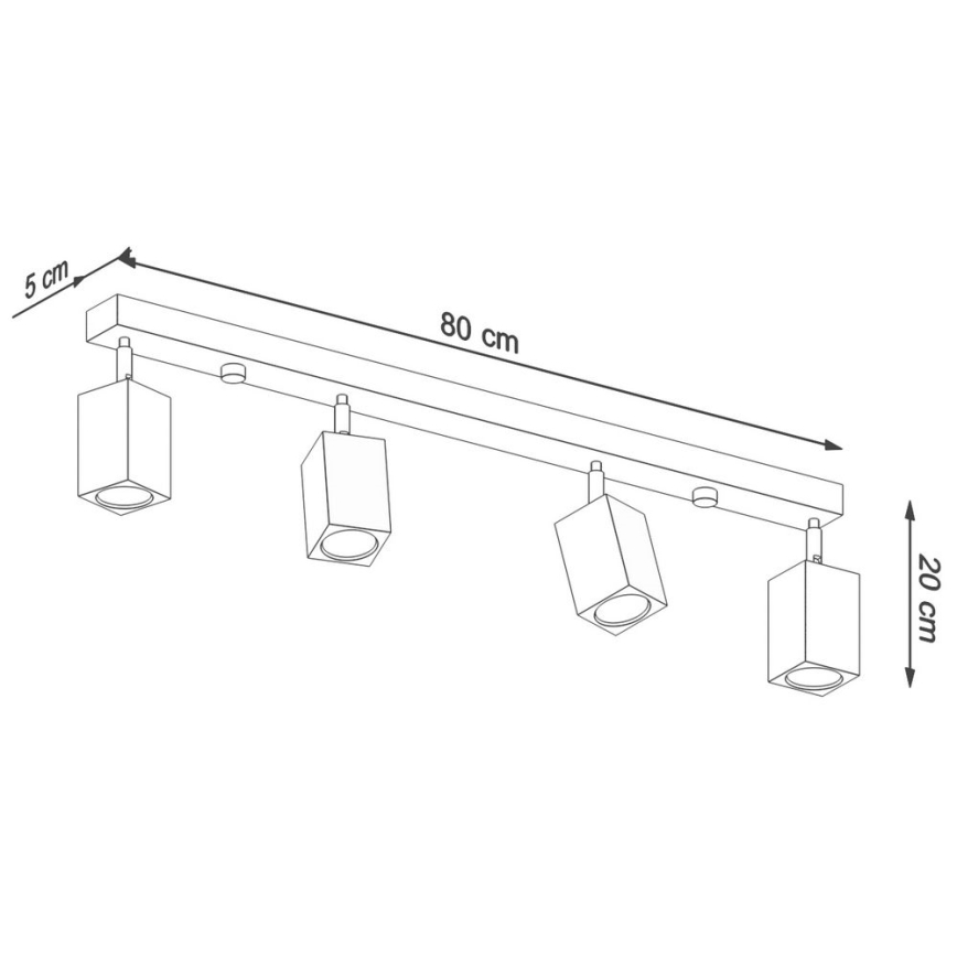 Spot KEKE 4xGU10/40W/230V eiken