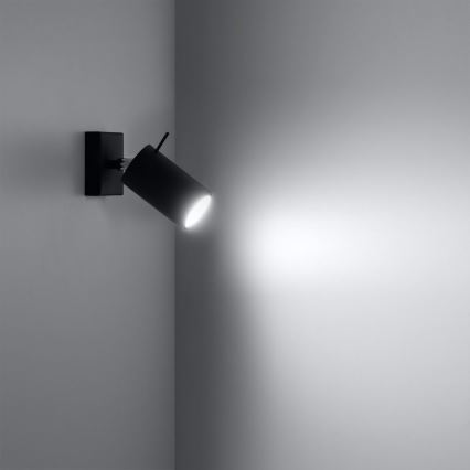 Wandspot RING 1xGU10/10W/230V zwart