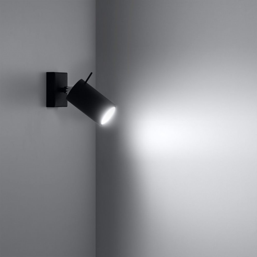Wandspot RING 1xGU10/10W/230V zwart