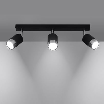 Spot NERO 3xGU10/40W/230V noir/chrome brillant
