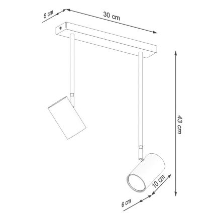 Hanglamp aan een paal NORANO 2xGU10/40W/230V zwart