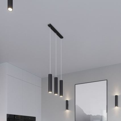 Suspension filaire LAGOS 3xGU10/10W/230V noir