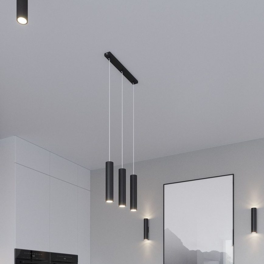 Suspension filaire LAGOS 3xGU10/10W/230V noir