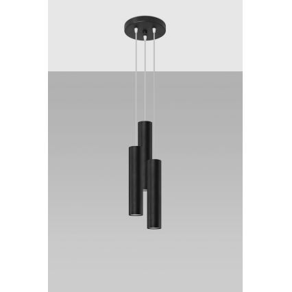 Suspension filaire LAGOS 3xGU10/10W/230V noir