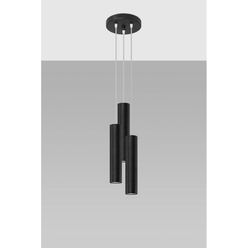 Suspension filaire LAGOS 3xGU10/10W/230V noir