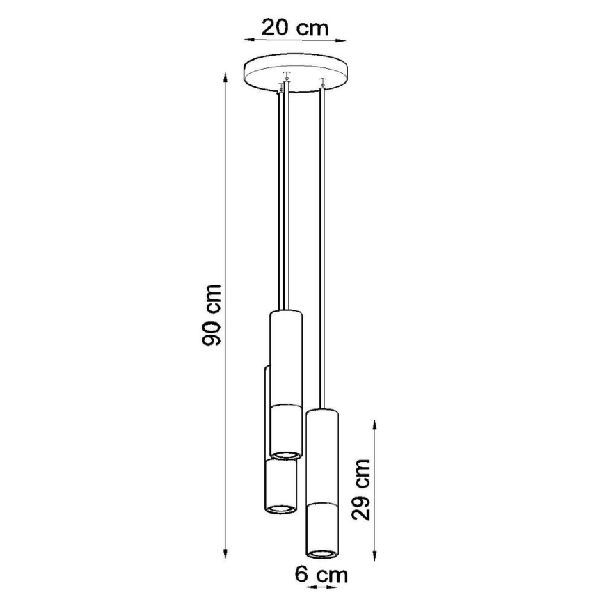 Suspension filaire LAGOS 3xGU10/10W/230V noir