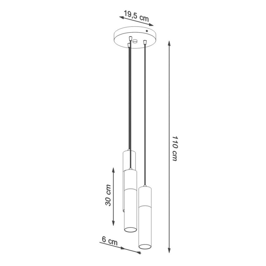 Hanglamp aan een koord BORGIO 3xGU10/40W/230V beton/metaal wit