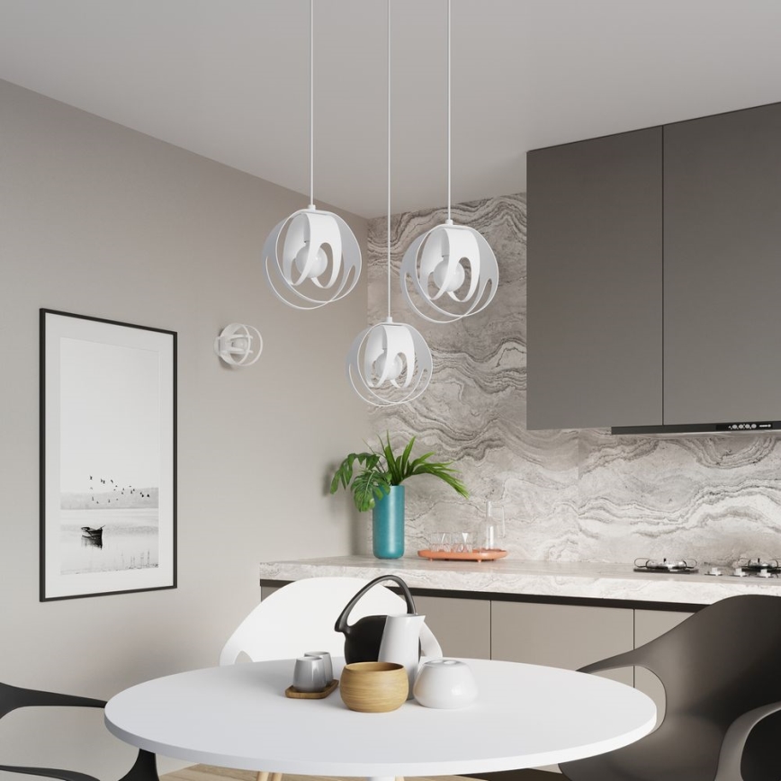 Suspension filaire TULOS 3xE27/60W/230V blanc