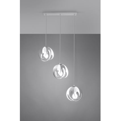 Suspension filaire TULOS 3xE27/60W/230V blanc