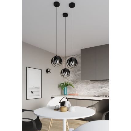 Hanglamp voor Oppervlak Montage TULOS 1xE27/60W/230V zwart