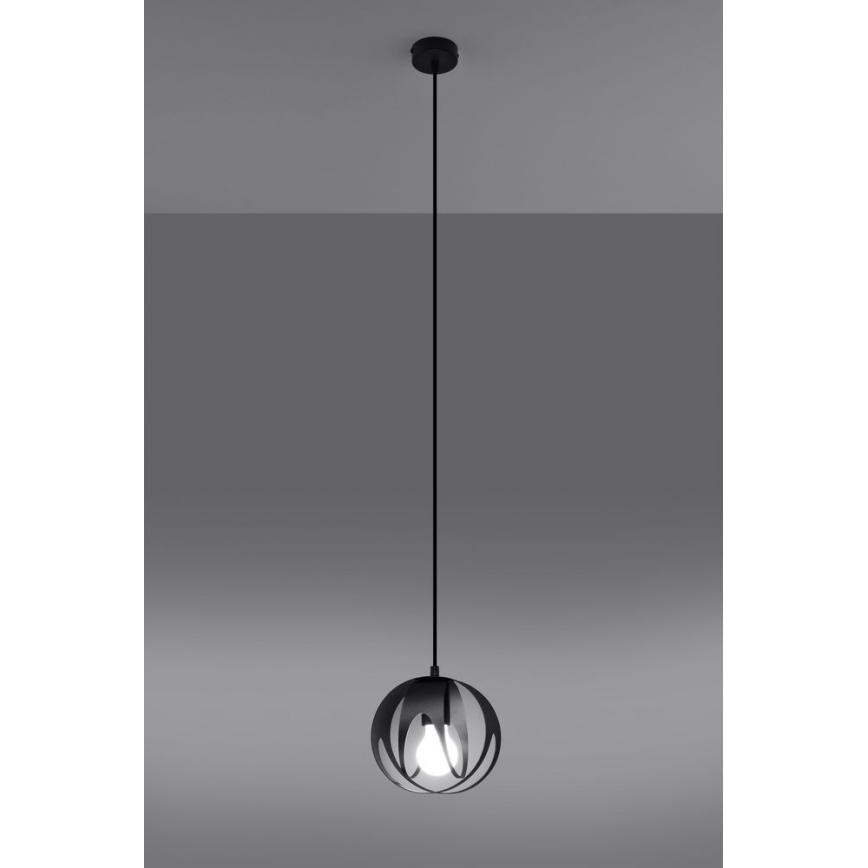 Suspension filaire TULOS 1xE27/60W/230V noir