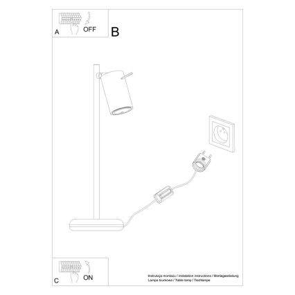 Tafellamp RING 1xGU10/10W/230V wit
