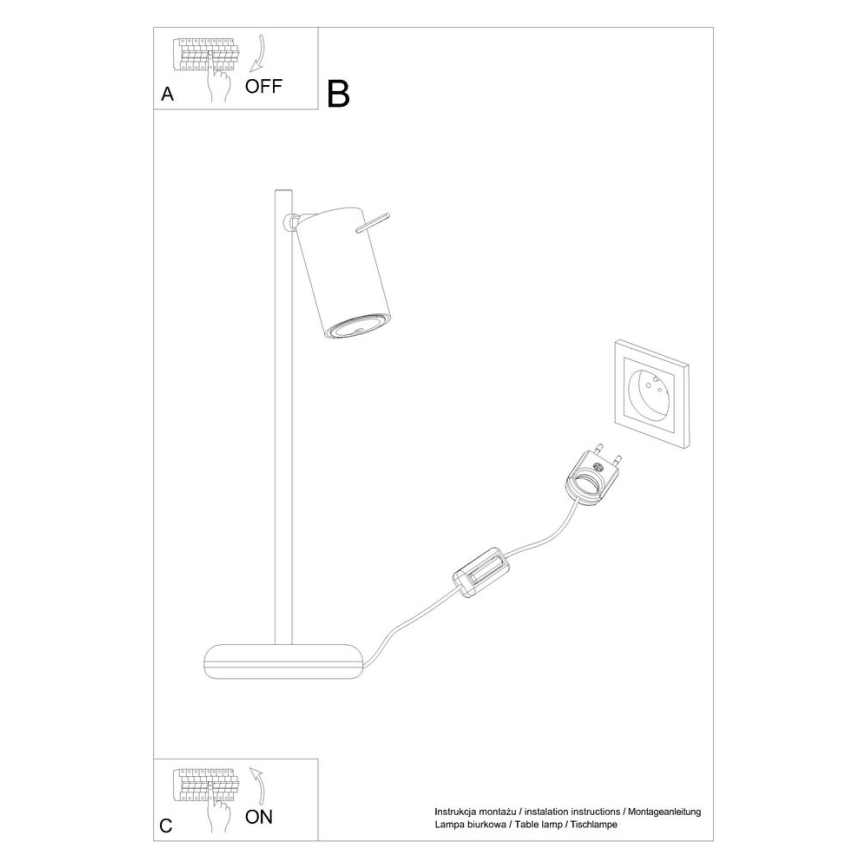 Tafellamp RING 1xGU10/10W/230V wit