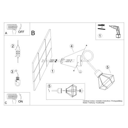 Wandlamp ARTEMIS 1xE14/40W/230V zwart