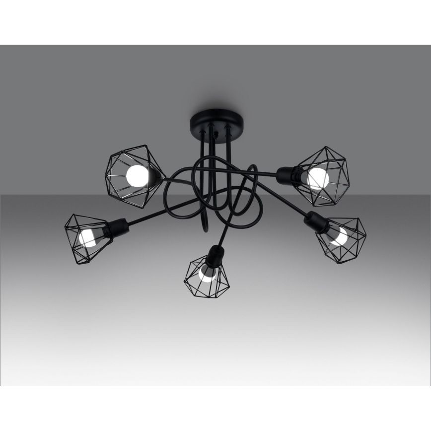 Lustre sur barre ARTEMIS 5xE14/40W/230V noir