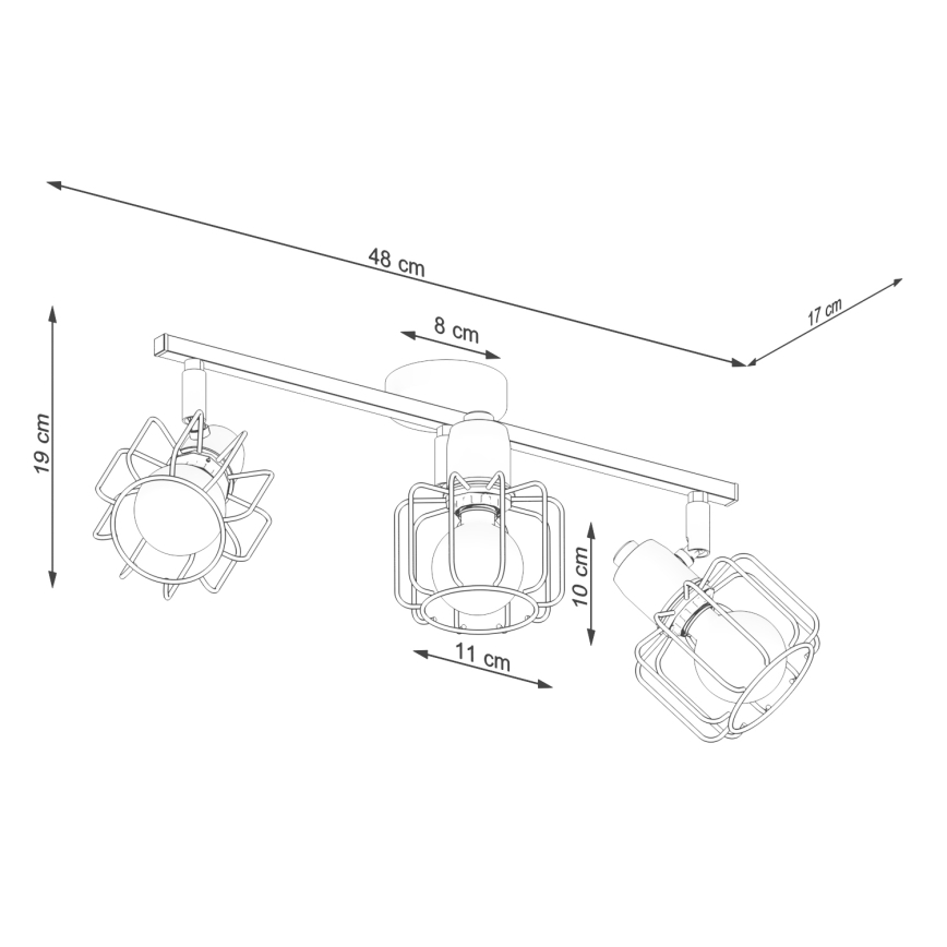 Spot BELUCI 3xE14/40W/230V zwart