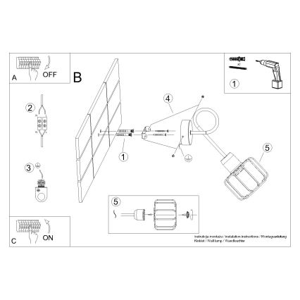 Applique murale BELUCI 1xE14/40W/230V noir