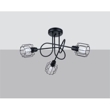Lustre sur barre BELUCI 3xE14/40W/230V noir