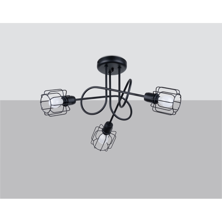 Lustre sur barre BELUCI 3xE14/40W/230V noir