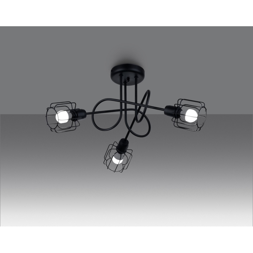 Lustre sur barre BELUCI 3xE14/40W/230V noir