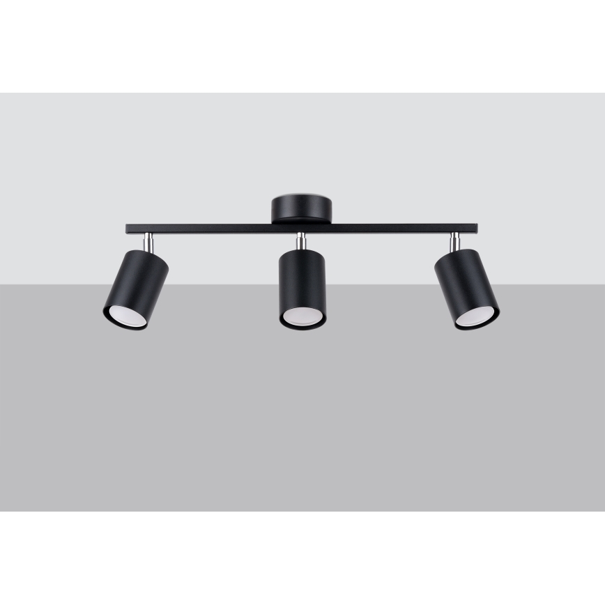 Inbouwspot LEMMI 3xGU10/40W/230V zwart