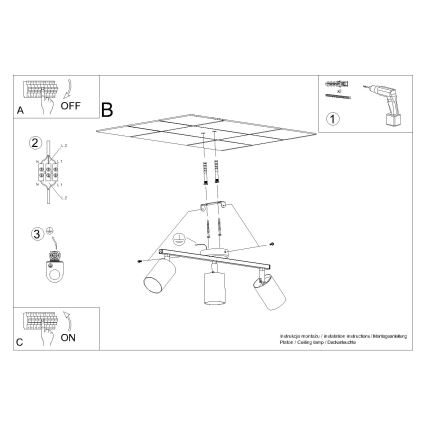 Spot LEMMI 3xGU10/40W/230V zwart