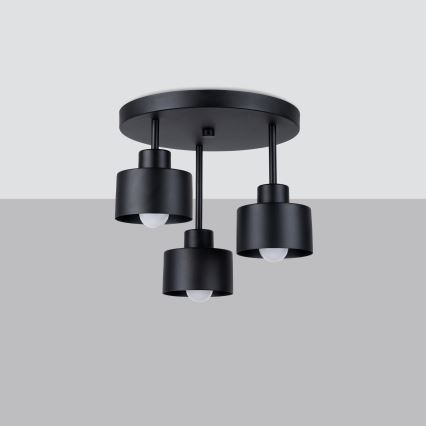 Hanglamp  SAVAR 3xE27/60W/230V zwart